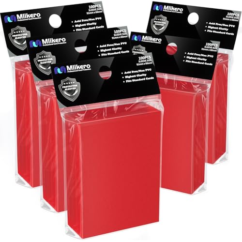 Mlikero 500 Counts Red Card Sleeves Matte Sleeve Deck Card Protectors Trading Card Sleeves Fit for MTG TCG and Sports Cards Matte Red - Image 1