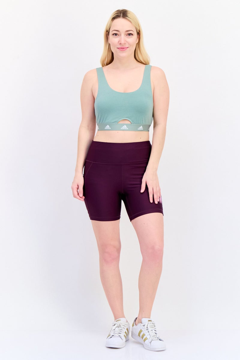 Adidas Women Non Padded Brand Logo Training Sport Bra, Mint Green  - Image 3