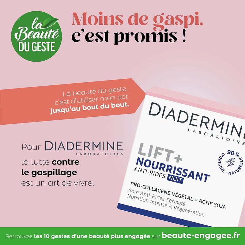 Diadermine Lift+ Nutrition Regenerating Anti-Wrinkle Night Cream with Pro-Collagen & Pro-Lipids 50 ml - Image 5
