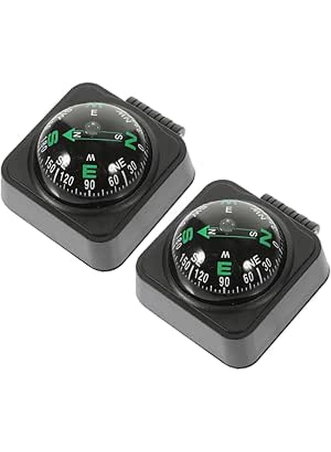 2 Pcs Adjustable Car Compass Ball Blue For Dashboard Truck Boat Navigation - Image 1
