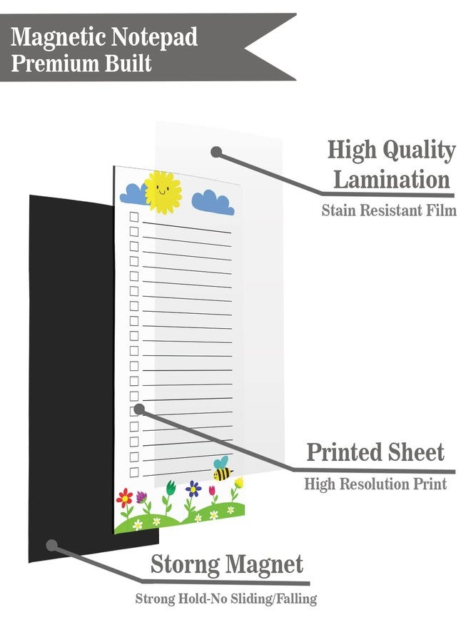 Inkdotpot Pack of 6 Funny Magnetic Dry Erase List For Fridge, Wipe Clean w/NoStain, Quick Notes Shopping & Grocery List Whiteboard for Fridge, 8.75" x 3.8"(Cute Animals) - Image 4