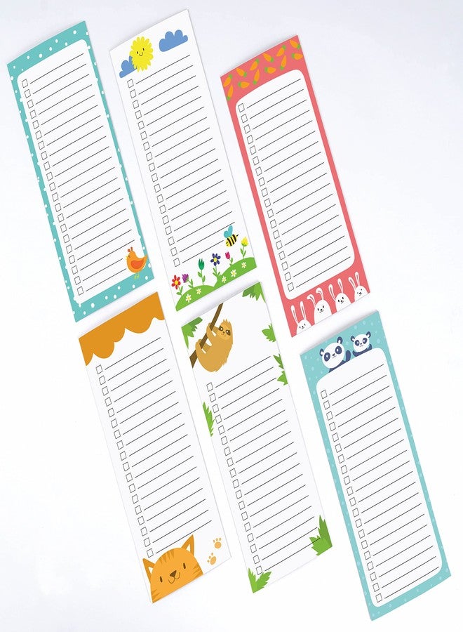 Inkdotpot Pack of 6 Funny Magnetic Dry Erase List For Fridge, Wipe Clean w/NoStain, Quick Notes Shopping & Grocery List Whiteboard for Fridge, 8.75" x 3.8"(Cute Animals) - Image 3