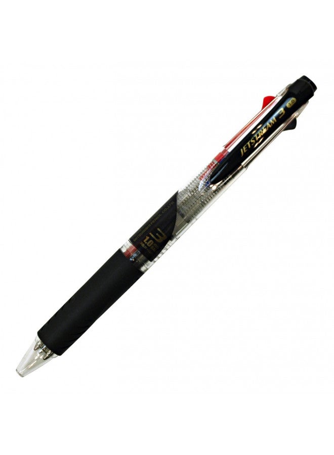 uni Ballpoint Pen Jetstream 3 Color Black, Red, Blue Ink 1.0mm, Transparent (SXE340010.T) - Image 2