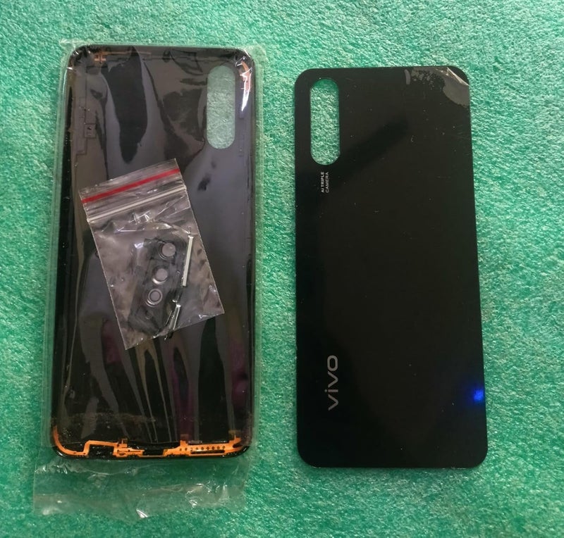 Docile ® Original Housing Back Body Panel Complete Back Body Glass with Middle Ring, Side Button & Camera Lens Compatible with vivo S1 (Black) - Image 1
