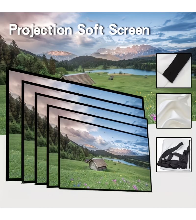 72 Inch Portable Projection Screen HD Foldable For Home Theater Indoor Outdoor - Image 1
