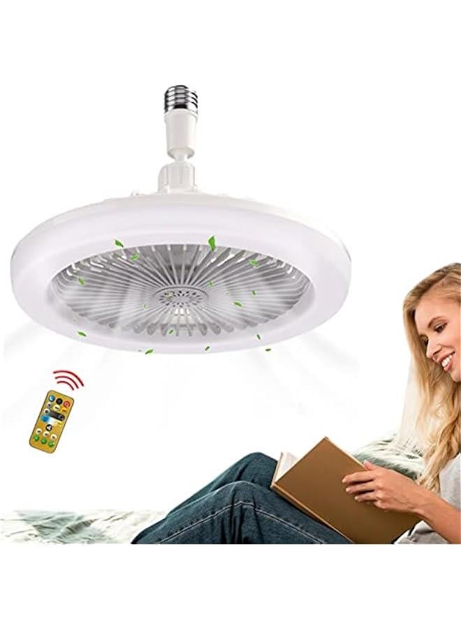 Enclosed Ceiling Fan with Light - Lighting Fan - Enclosed Ceiling Fan | Upgraded E27 Cooling Fan with Light,LED Low Profile Ceiling Fan E27 LED Fan Lamp for Garage,Tool Room and Store-Room - Image 1