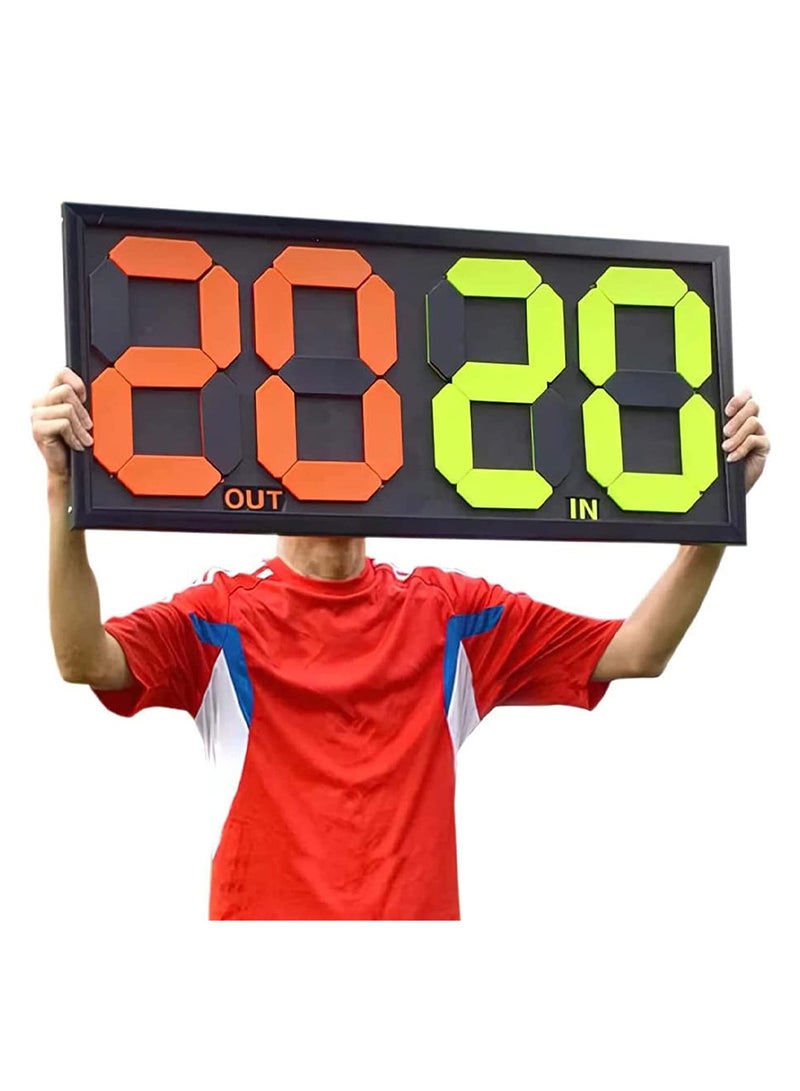 Spall Manual Scoreboard Soccer Athletes Or Injury Stoppage Time Free Substituion Board Referee With Football Game Substitution Card Double Sided Display Out And In - Image 2