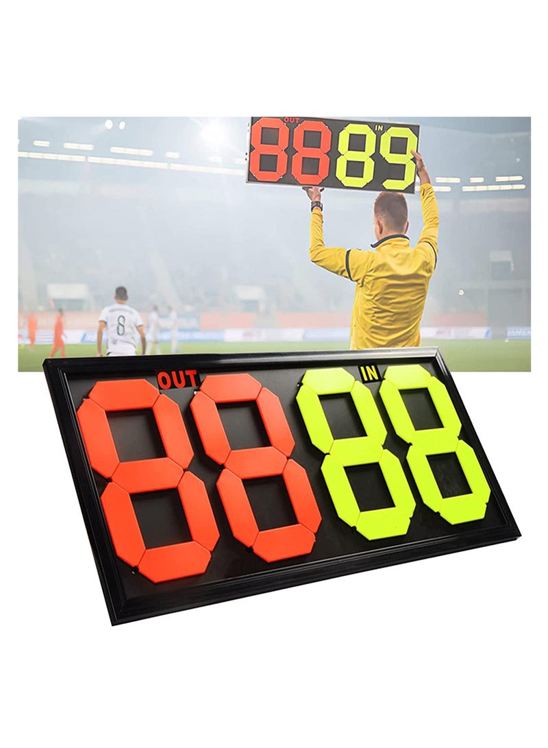 Spall Manual Scoreboard Soccer Athletes Or Injury Stoppage Time Free Substituion Board Referee With Football Game Substitution Card Double Sided Display Out And In - Image 1