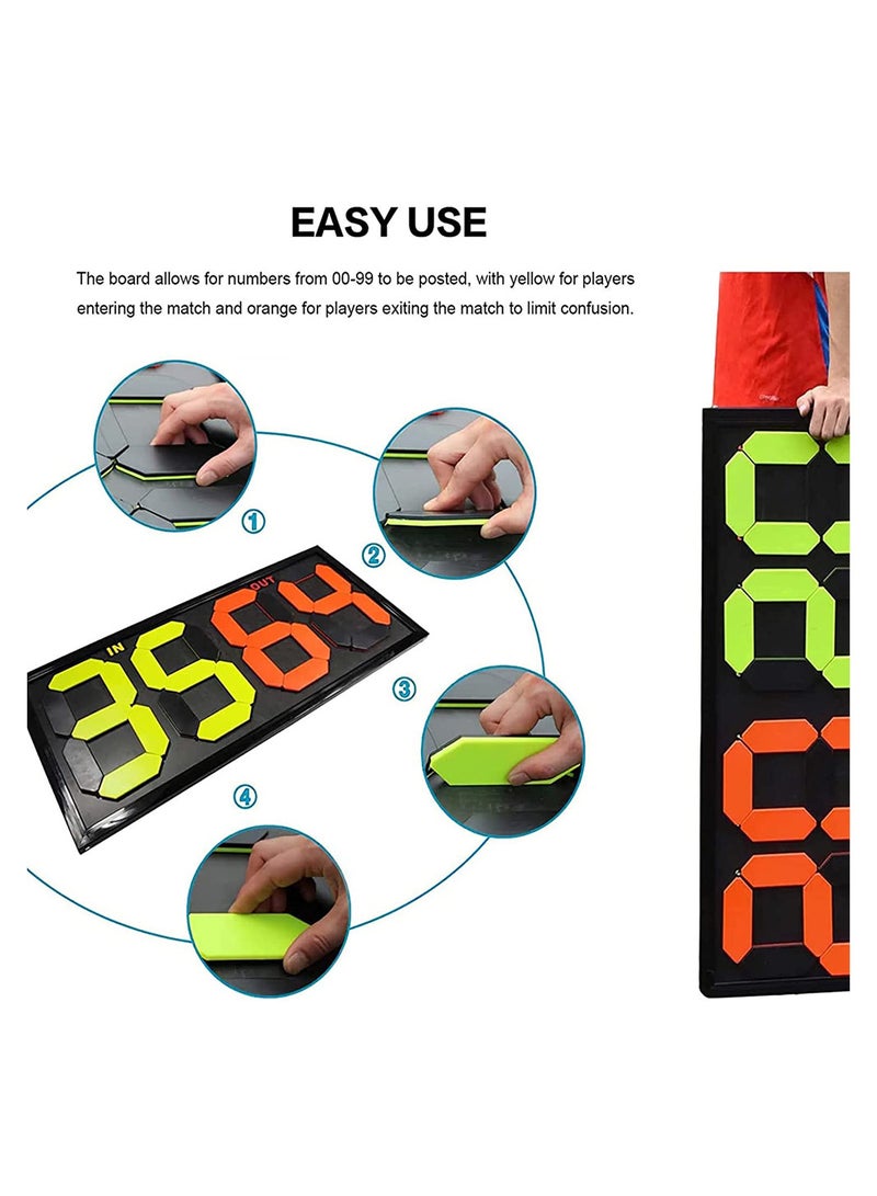 Spall Manual Scoreboard Soccer Athletes Or Injury Stoppage Time Free Substituion Board Referee With Football Game Substitution Card Double Sided Display Out And In - Image 4