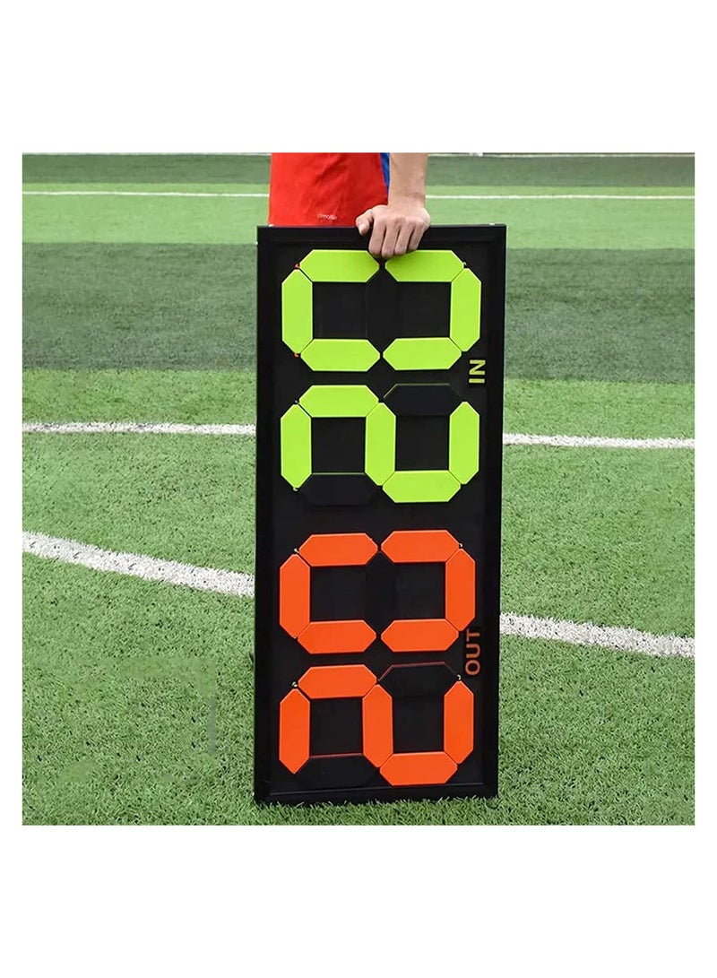 Spall Manual Scoreboard Soccer Athletes Or Injury Stoppage Time Free Substituion Board Referee With Football Game Substitution Card Double Sided Display Out And In - Image 5