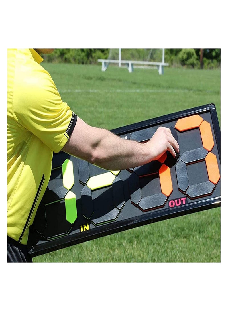 Spall Manual Scoreboard Soccer Athletes Or Injury Stoppage Time Free Substituion Board Referee With Football Game Substitution Card Double Sided Display Out And In - Image 3