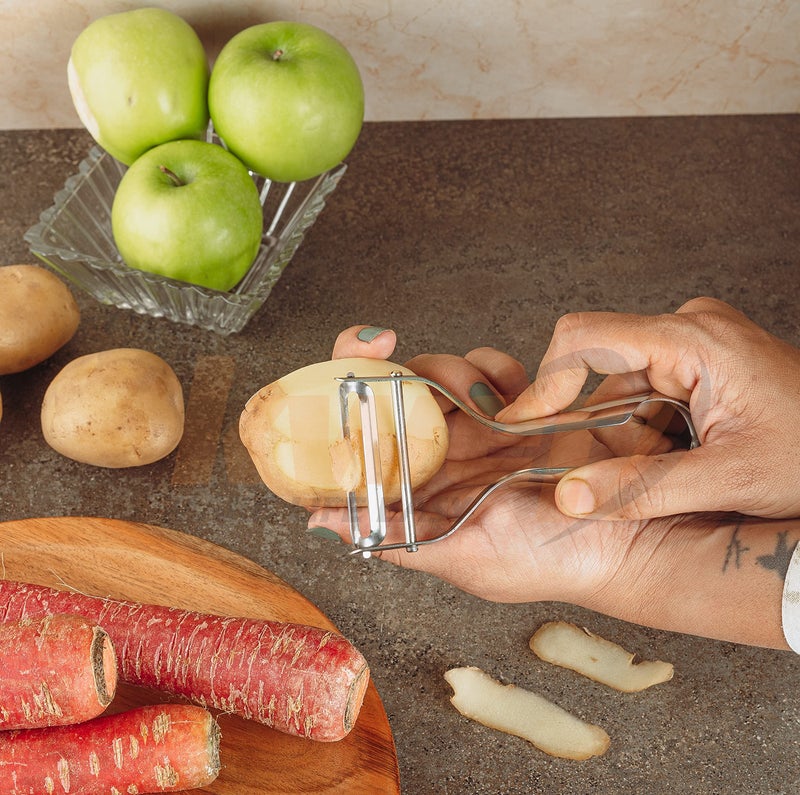 KWER Steel Potato Peeler – Durable Vegetable Peeler for Easy Peeling of Fruits & Vegetables, Ergonomic Kitchen Tool, Pack of 1 - Image 5