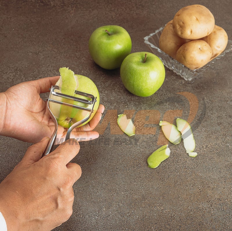 KWER Steel Potato Peeler – Durable Vegetable Peeler for Easy Peeling of Fruits & Vegetables, Ergonomic Kitchen Tool, Pack of 1 - Image 2