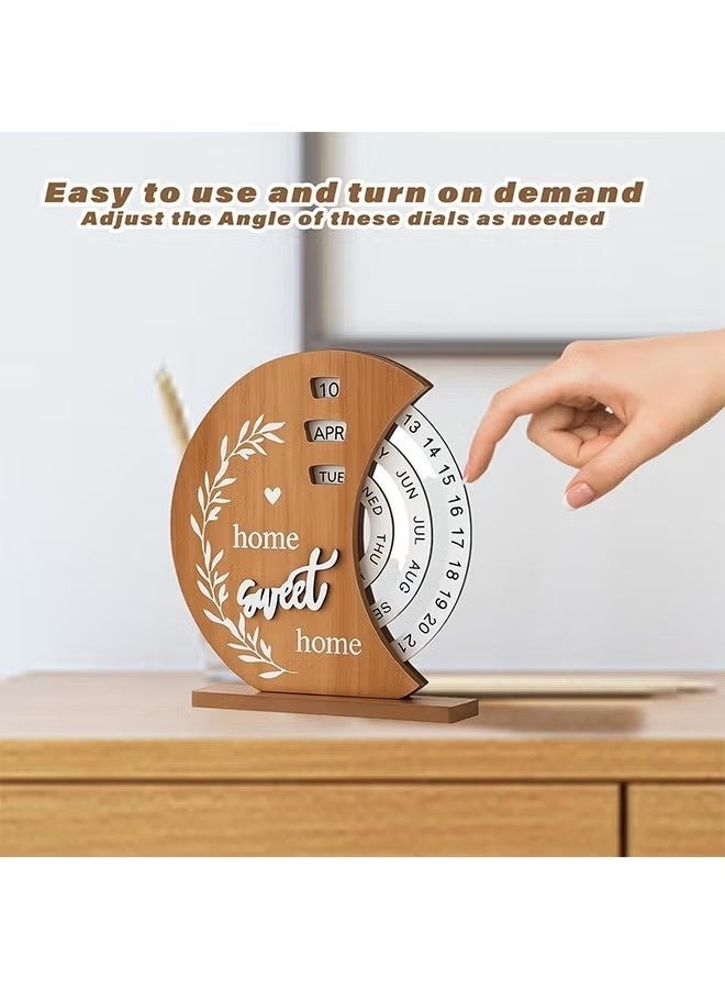 تقويم دائم بتصميم قمري، هدية مثالية للمنزل الجديد، تقويم مكتبي فريد للمكتب والمنزل، تقويم مكتبي دوار للاستخدام اليومي، هدية مثالية للمنزل والمكتب - Image 3
