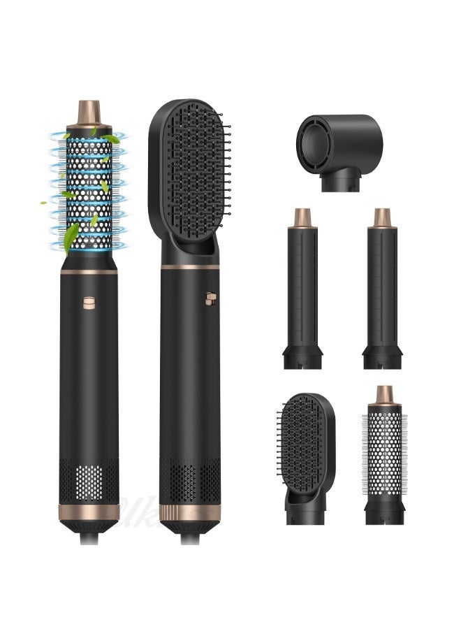 5-in-1 Hot Air Styler & Hair Dryer Brush Set, Professional Ion Hair Straightener & Curler with Auto-Air Absorption, 30.5mm Curling Barrels, Volumizing Brush for All Hair Types, Ideal Gift - Image 1