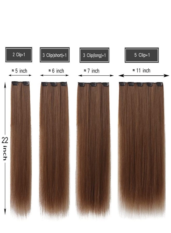 برافراجيا شعر مستعار كامل الرأس من برافراجيا للنساء، 22 بوصة، شعر صناعي طبيعي مستقيم بني فاتح مع 5 مشابك، شعر مستعار رخيص ورقيق وغير متشابك للنساء والفتيات - (10#-مستقيم) - Image 3