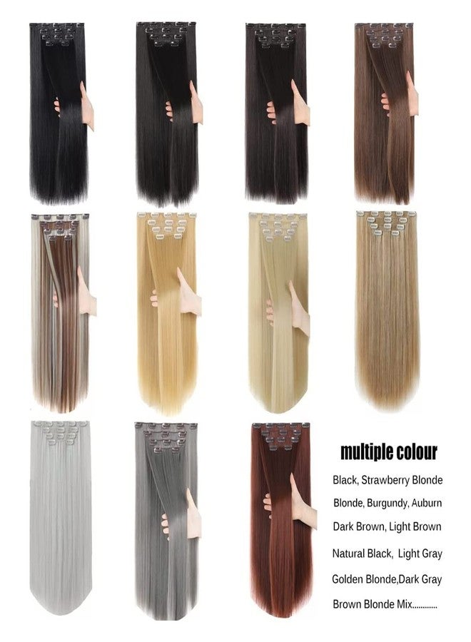 برافراجيا شعر مستعار كامل الرأس من برافراجيا للنساء، 22 بوصة، شعر صناعي طبيعي مستقيم بني فاتح مع 5 مشابك، شعر مستعار رخيص ورقيق وغير متشابك للنساء والفتيات - (10#-مستقيم) - Image 5