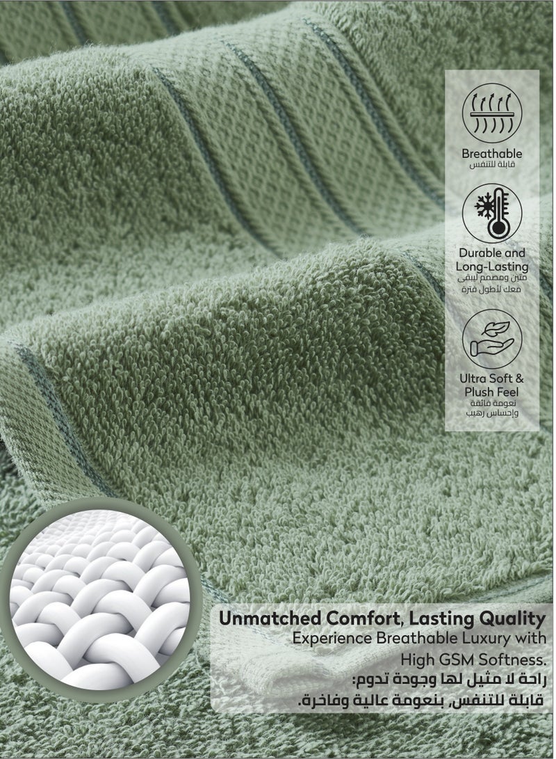 Donetella Premium 100 % Combed Cotton 4-Pcs Hand Towel Set (50 X 90 CM) 600 GSM Super Soft Hand Towel, Highly Absorbent, Quick Dry,Best Towel for Bathroom, Spa And Hotel,Olive Green - Image 5