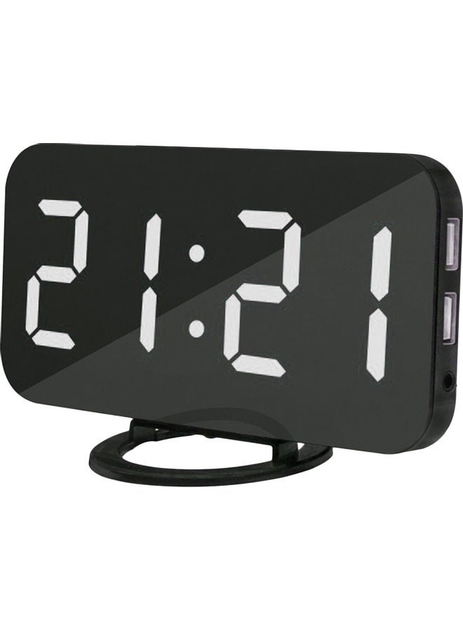 NIBEMINENT Digital LED Display Alarm Clock White/Black 15.80x1.30x7.70cm - Image 1