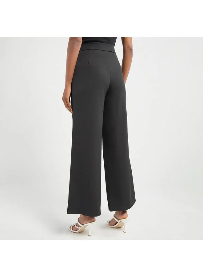 Splash FAV Solid Wide Leg Pants with Pockets