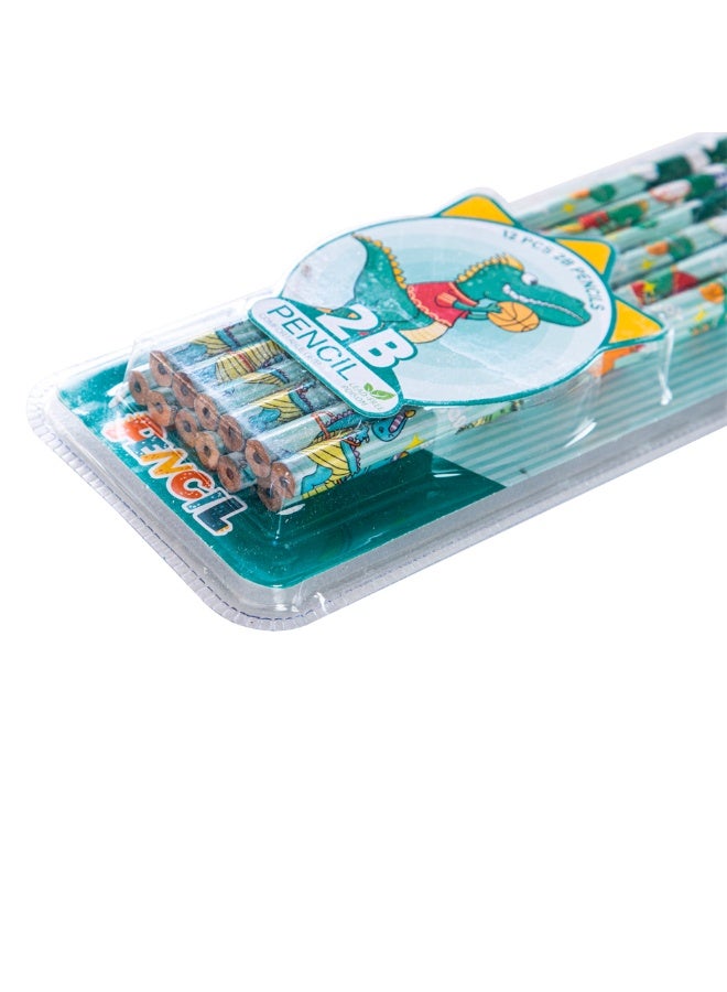 Eazy Kids Eazy Kids 12-Pack 2B Pencils w/ Eraser Includes Sharpener -Green - Image 4
