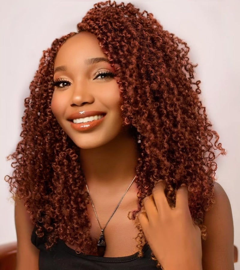 FALEMEI 10 Packs Yanky Twist Crochet Hair 12 Inch Pre-twisted Natural Black Mini Spring Twist Small Curly Senegalese Twist Braids Yankee Twist (350#(Ginger Red), 12 Inch (Pack of 10)) - Image 1