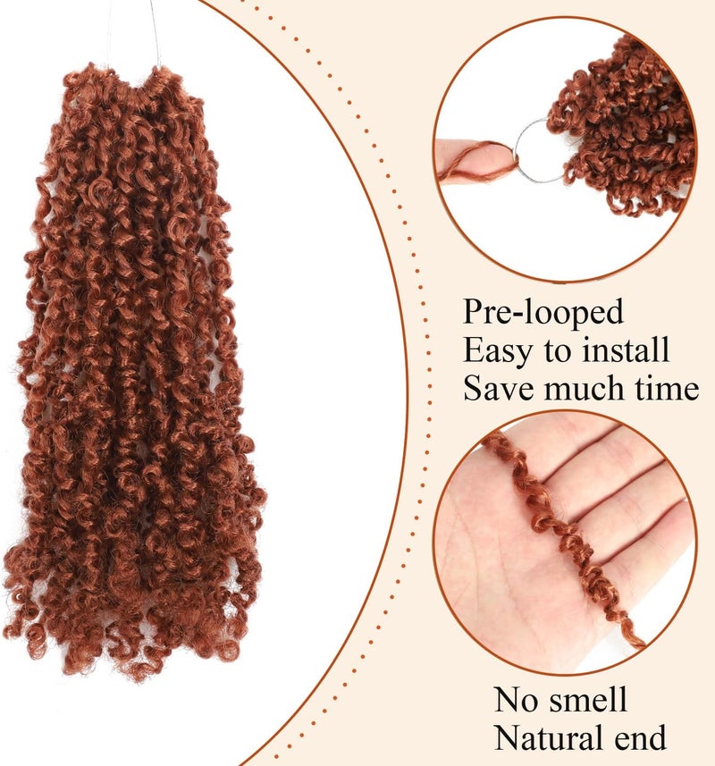 FALEMEI 10 Packs Yanky Twist Crochet Hair 12 Inch Pre-twisted Natural Black Mini Spring Twist Small Curly Senegalese Twist Braids Yankee Twist (350#(Ginger Red), 12 Inch (Pack of 10)) - Image 3