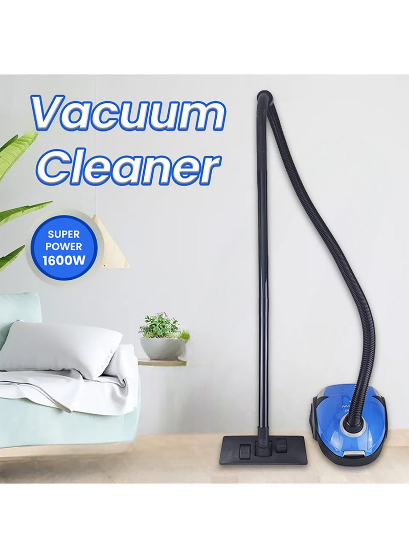 SONASHI 1.5L Canister Vacuum Cleaner | 2PC Plastic Insert Tube with Automatic Rewinding Wire | Lower Noise Design with Washable Cloth Dust Bag | Powerful Performance 1.5 L 1600 W SVC-9024 Black/Blue - Image 4