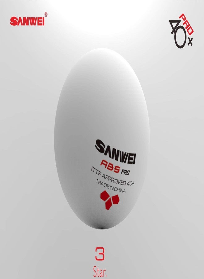 Sanwei 3 Star ABS Professional Table Tennis Balls - Pack of 6 - White - ITTF Approved Competition approved Ping Pong Balls - Image 4