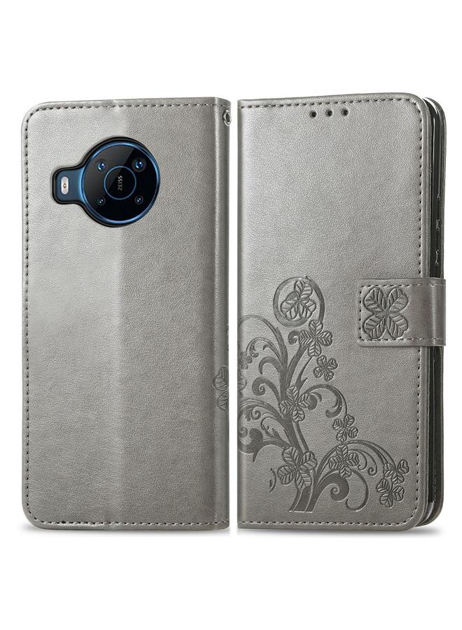 اس-توب جراب لهاتف Nokia X100 5G، جراب هاتف جلدي منقوش بأربع أوراق - Image 2