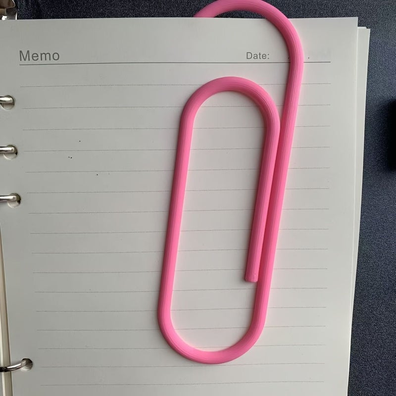 Plastic Oversized Paper Clip Bookmarks 5.71 Inch Pink Blue for Book Lovers - Image 1