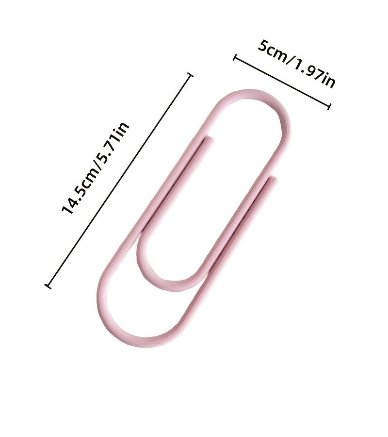 Plastic Oversized Paper Clip Bookmarks 5.71 Inch Pink Blue for Book Lovers - Image 2