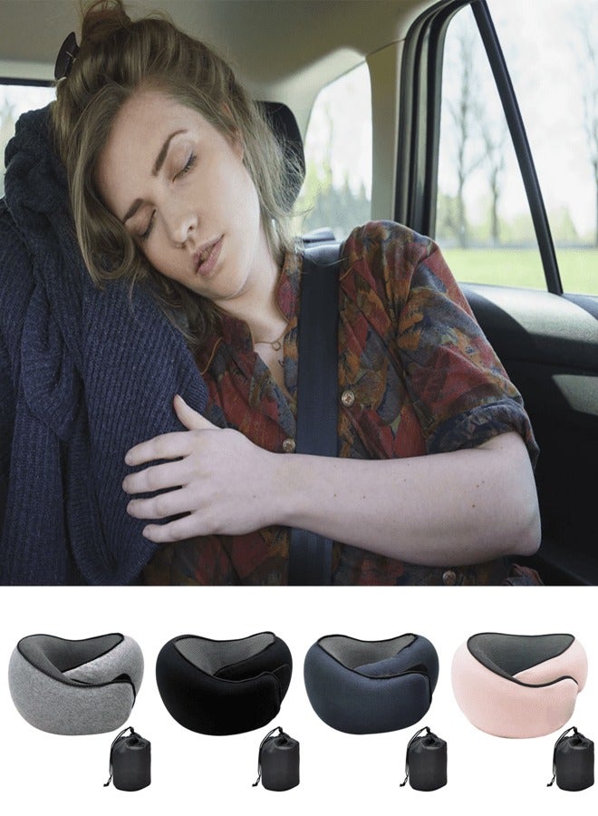 AROAQ Travel Pillow 100% Memory Foam U shaped Pillow Snail Style Portable Travel Neck Support Adjustable Soft Break Sleep Pillow  - Image 2