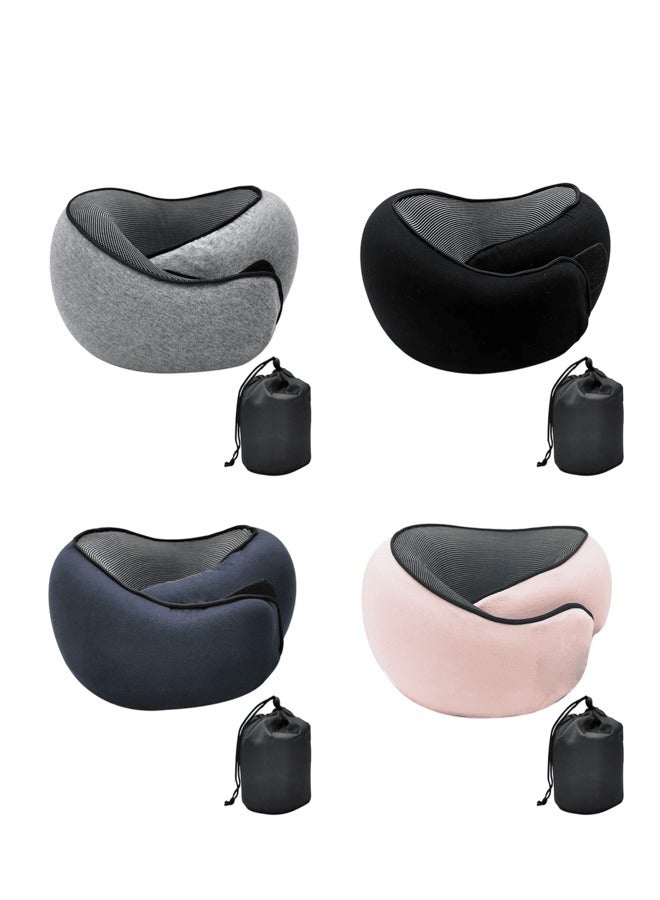 AROAQ Travel Pillow 100% Memory Foam U shaped Pillow Snail Style Portable Travel Neck Support Adjustable Soft Break Sleep Pillow  - Image 5
