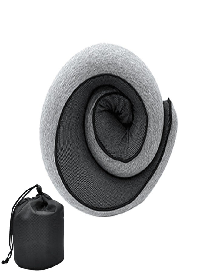 AROAQ Travel Pillow 100% Memory Foam U shaped Pillow Snail Style Portable Travel Neck Support Adjustable Soft Break Sleep Pillow  - Image 4