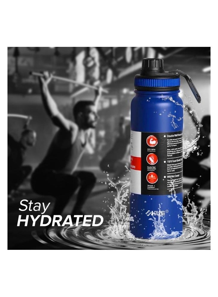 زد هيوز زجاجة رياضية من الفولاذ المقاوم للصدأ - 800 مل - ساخن وبارد - Image 3