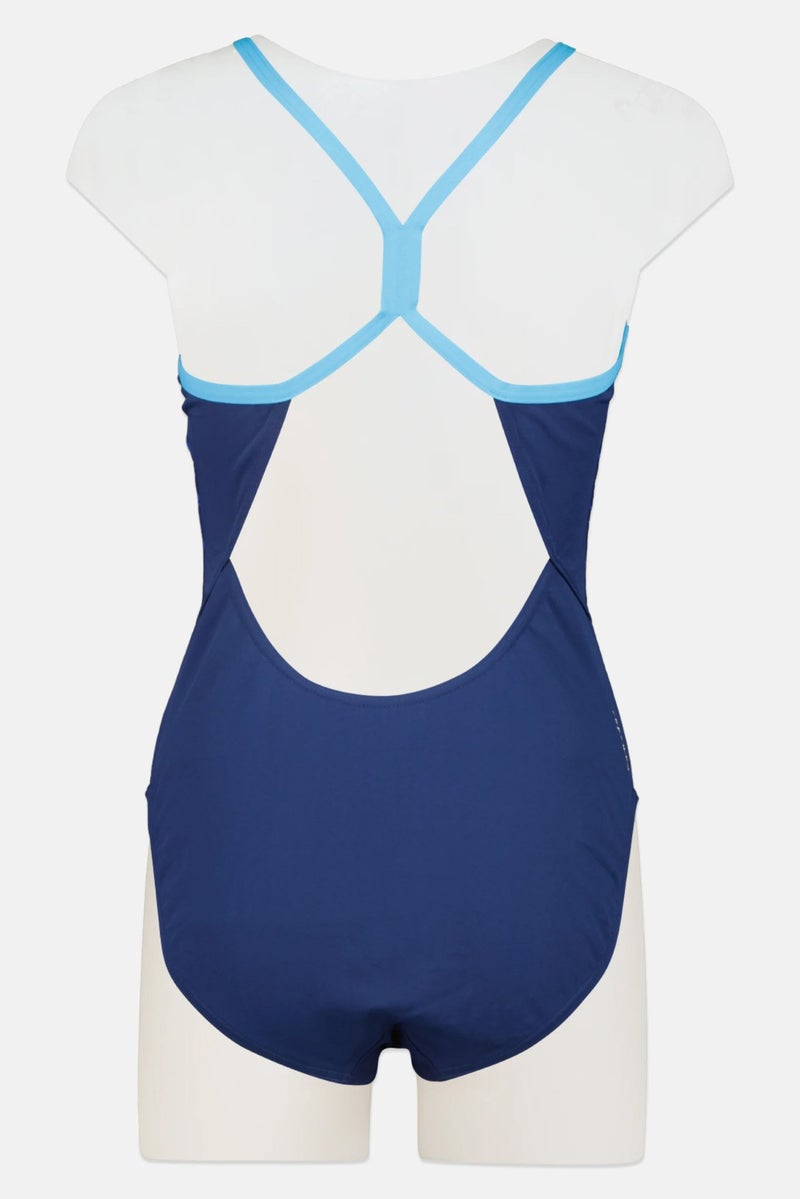 ZOGGS فستان سباحة نسائي بدون حشوة مع شعار مطرز، متعدد الألوان - Image 2