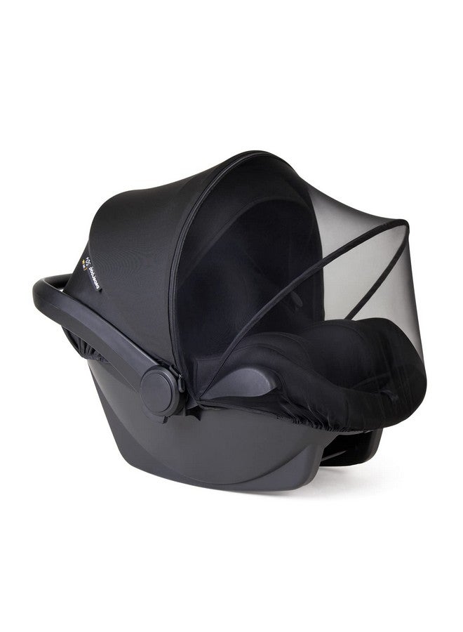 Beberoad Love Car Seat Canopy 2-in-1 Mosquito Net & Sunshade Car Seat Cover with 2-Way Zipper UV Protection (Black) - Image 1