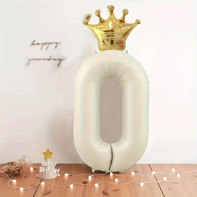2 Pcs 7 Crown Birthday Number Balloon Set Anniversary Party Decor Photo Prop Foil - Image 4