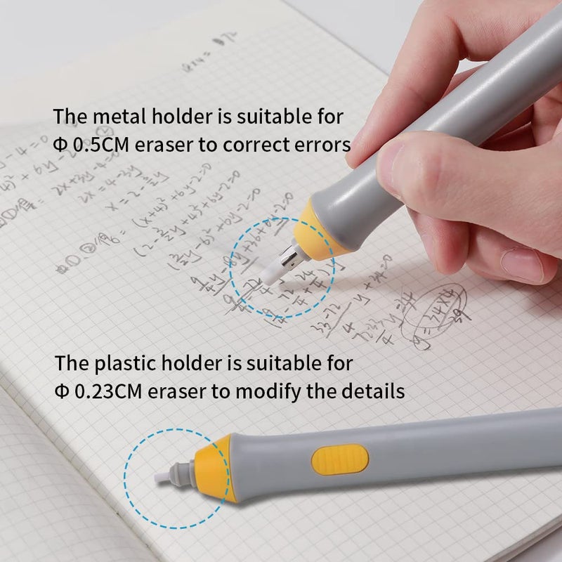 Tihoo Electric Eraser, Battery Operated Eraser Kit with 22pcs Additional Replaceable Rubbers for Artists, Automatic Portable Pencil Eraser for Sketching Pencils/Drafting/Drawing/Graphite Pencils - Image 4