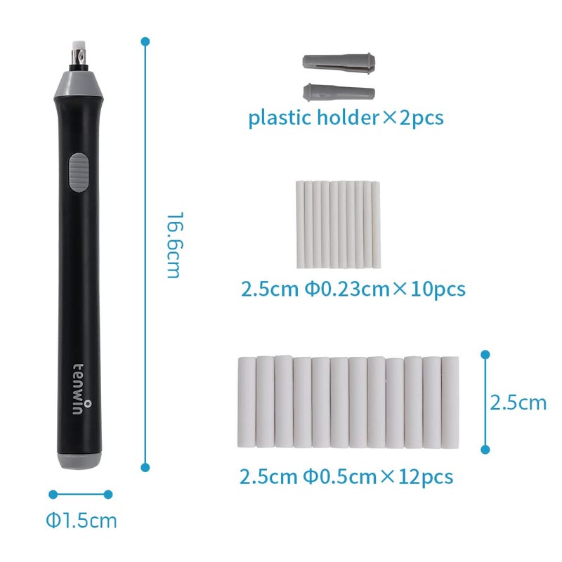 Tihoo Electric Eraser, Battery Operated Eraser Kit with 22pcs Additional Replaceable Rubbers for Artists, Automatic Portable Pencil Eraser for Sketching Pencils/Drafting/Drawing/Graphite Pencils - Image 2