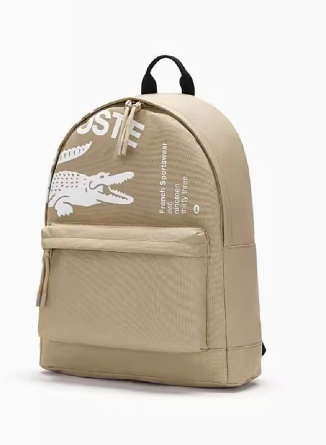 لاكوست حقيبة ظهر كاجوال مطبوعة من لاكوست كاكي - Image 2