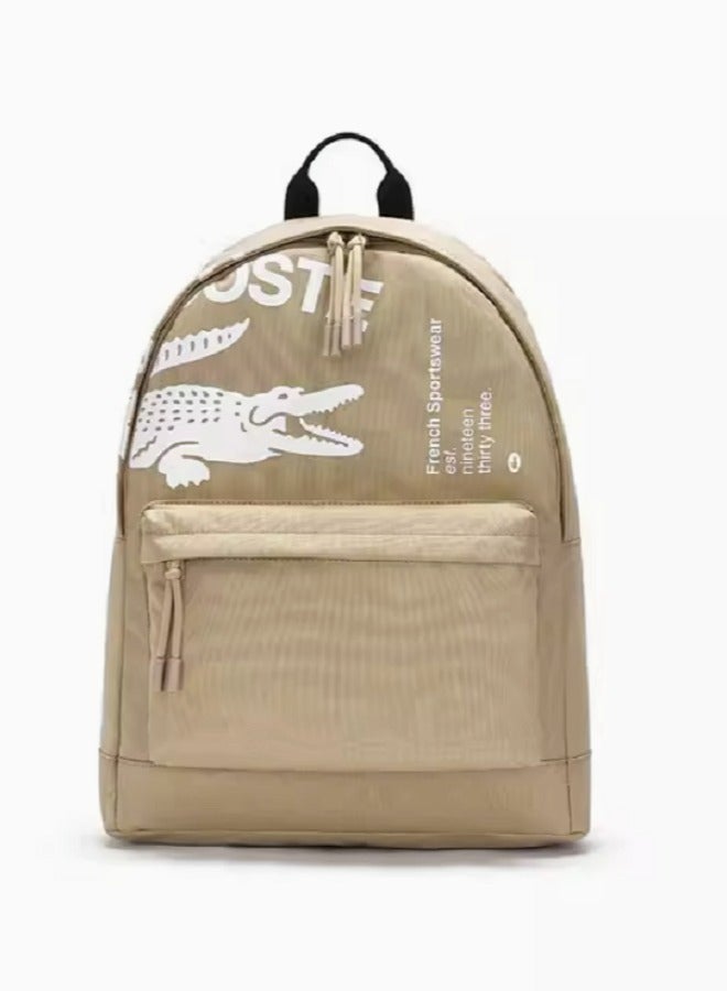 لاكوست حقيبة ظهر كاجوال مطبوعة من لاكوست كاكي - Image 1