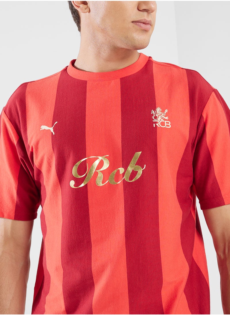 PUMA - Royal Challengers Bengaluru Retro Striper IPL T-Shirt - Image 1