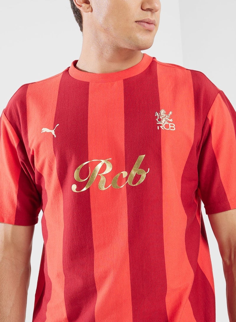 PUMA Royal Challengers Bengaluru Retro Striper IPL T-Shirt - Image 3