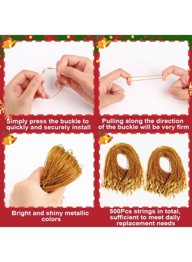 تشيلور 200 قطعة من شماعات زينة عيد الميلاد من Chielor، خيط زينة مزود بمشبك لزينة شجرة عيد الميلاد، خطافات زينة سهلة القفل، زينة شجرة عيد الميلاد، ديكور حفلات معلق (ذهبي). - Image 2