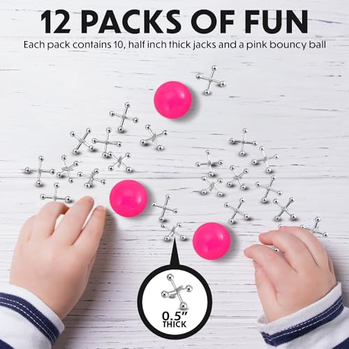Playbees Metal Jacks Game Set  12 Sets  Retro Kids Entertainment with Metallic Jacks and Bouncy Ball  Classic Jacks Game for Fun and Skill Development - Image 5