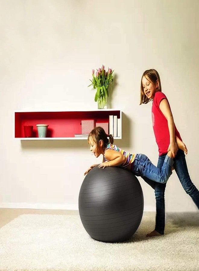 BRUSHFINCH Exercise Fitness Swiss Yoga Ball Supports- Anti Burst Extra Thick with Hand Pump for Home Gym - Birthing Ball with Pump for Yoga, Pilates, Fitness, Gym Ball, Pregnancy & Labour - Image 5