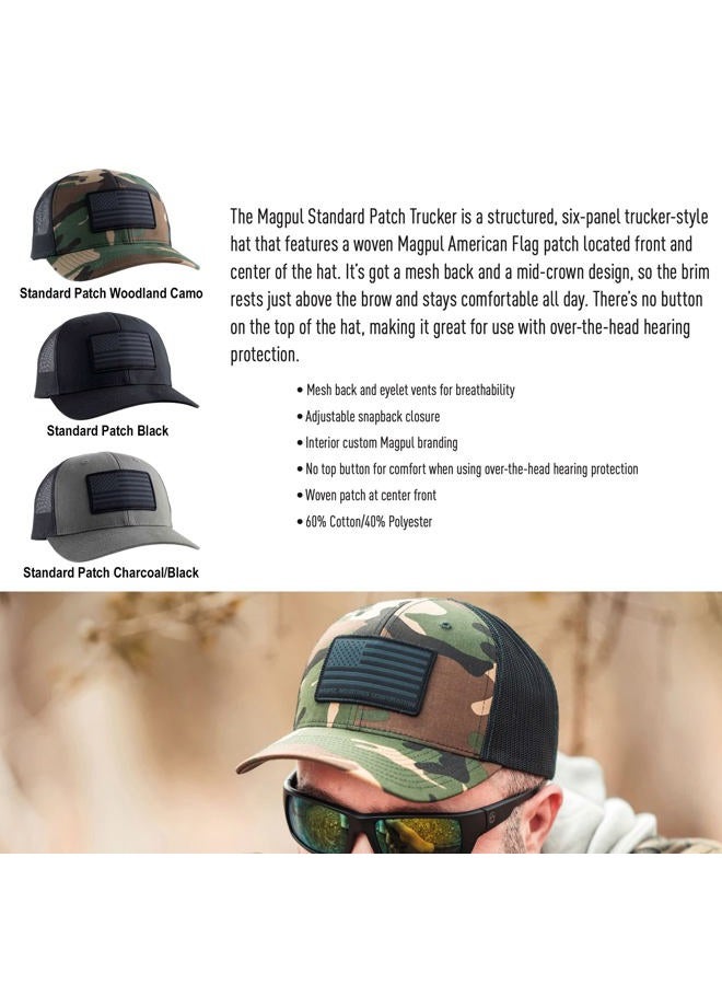 Magpul Standard Trucker Hat Snap Back Baseball Cap, One Size Fits Most, Standard Patch Black - Image 4