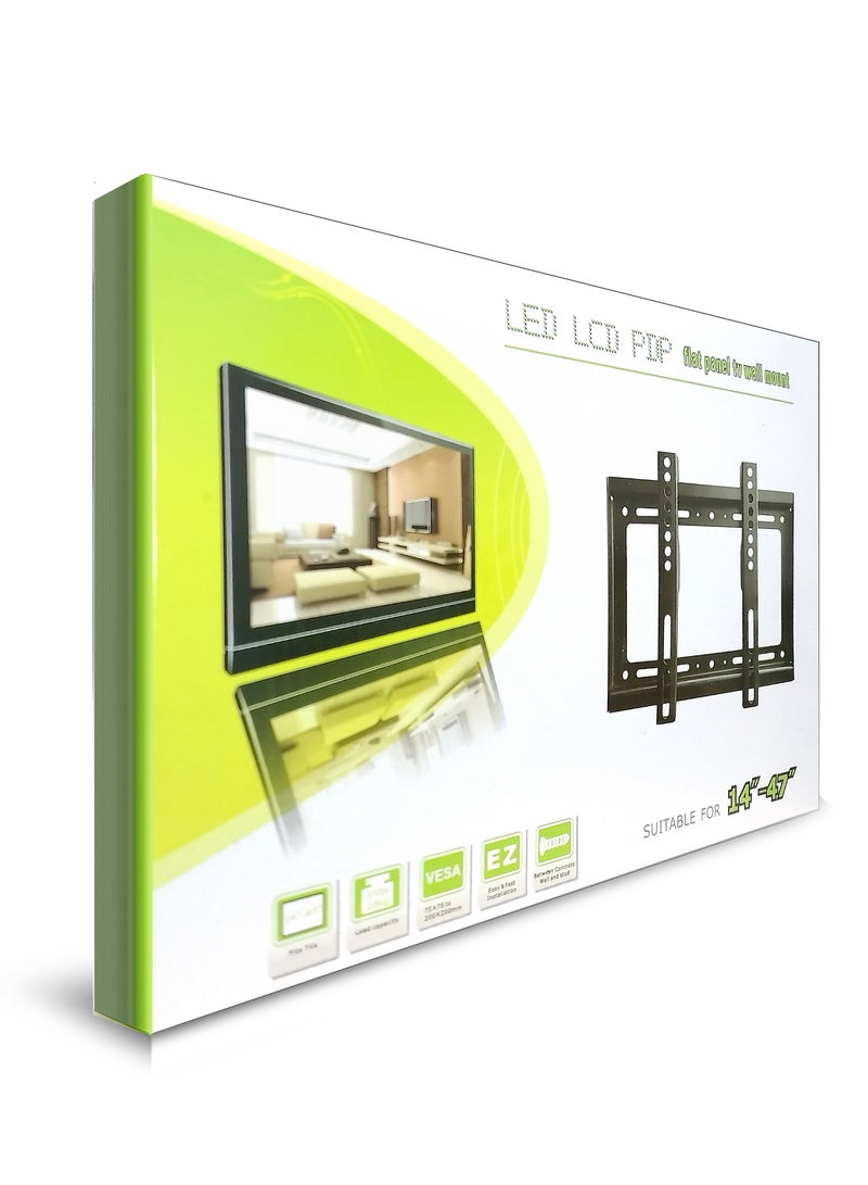 Wtech Premium LED LCD Plasma PDP Flat Panel TV Wall Fix Mount (Suitable For 14 Inch - 47 Inch) Black - Image 1